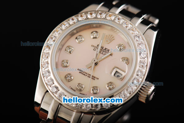 Rolex Datejust Oyster Perpetual Automatic Diamond Bezel with MOP Dial and Diamond Marking-Lady Model - Click Image to Close